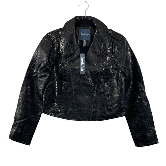 Modcloth | Jackets & Coats | Nwt Modcloth Crocodile Rock Black Faux ...